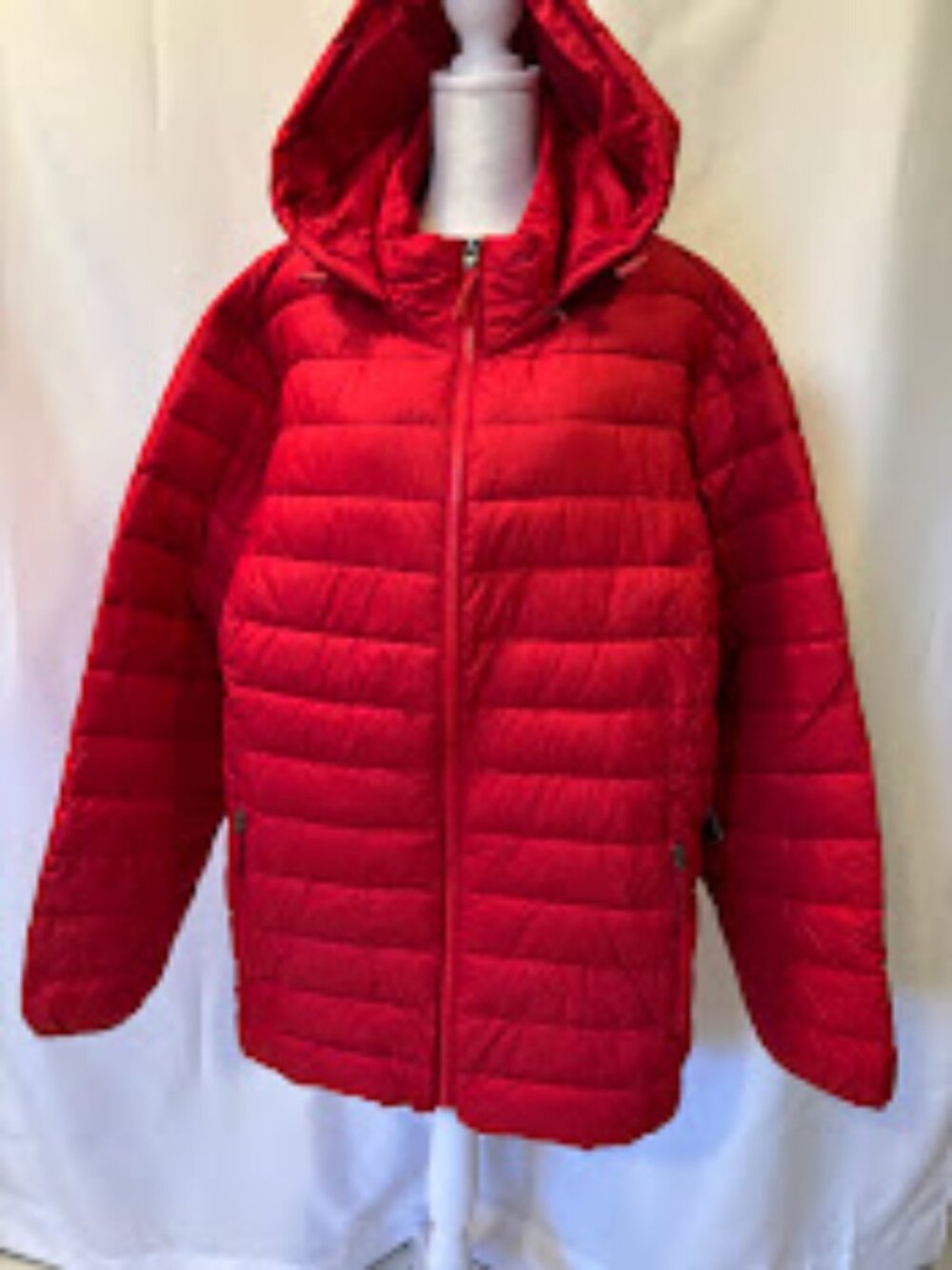 NWT St. John's Bay Womens Red Plus Hooded Midweight Puffer Jacket - 3x